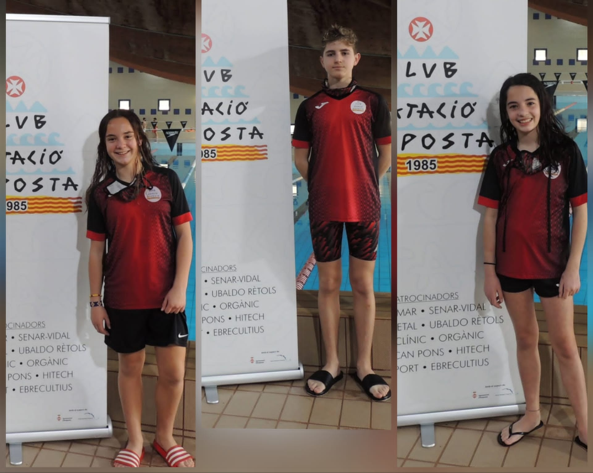 BLAI ESCRIBÀ, BRUNA MUÑOZ I JOANA PÉREZ AL CAMPIONAT DE CATALUNYA ESTIU ALEVÍ A LES PISCINES BERNAT PICORNELL A BARCELONA